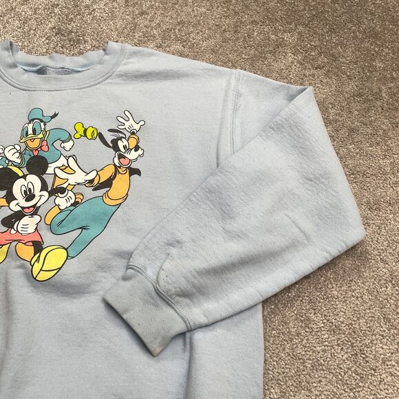Disney Mickey And Friends Sweatshirt Womens Medium Blue Graphic Pullover Casual - Picture 4 of 12